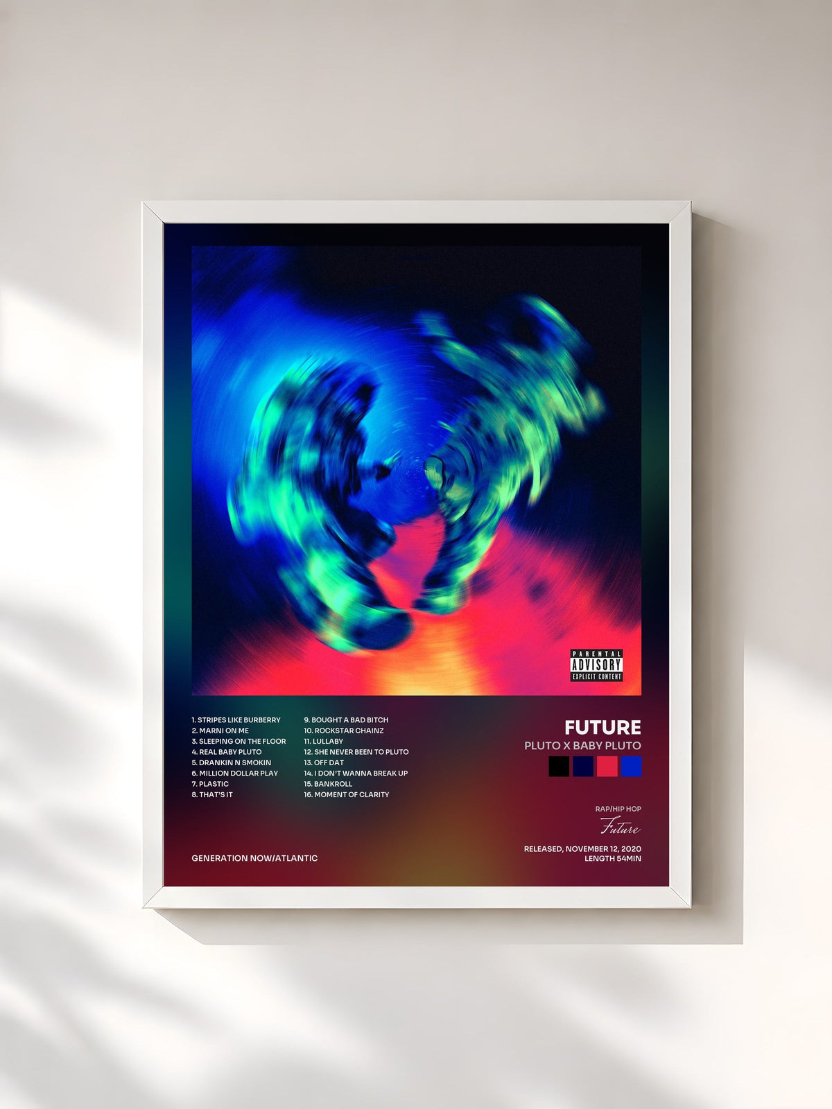 #blanc Tableau de l'album Pluto x Baby Pluto de Future, cadre blanc, imprimé et encadré en France