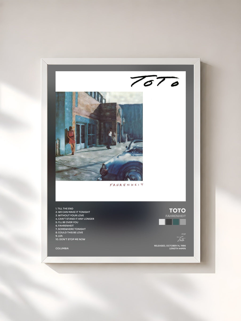 #blanc Fahrenheit von Toto als gerahmter Kunstdruck, weißer Rahmen, gedruckt und gerahmt in Frankreich