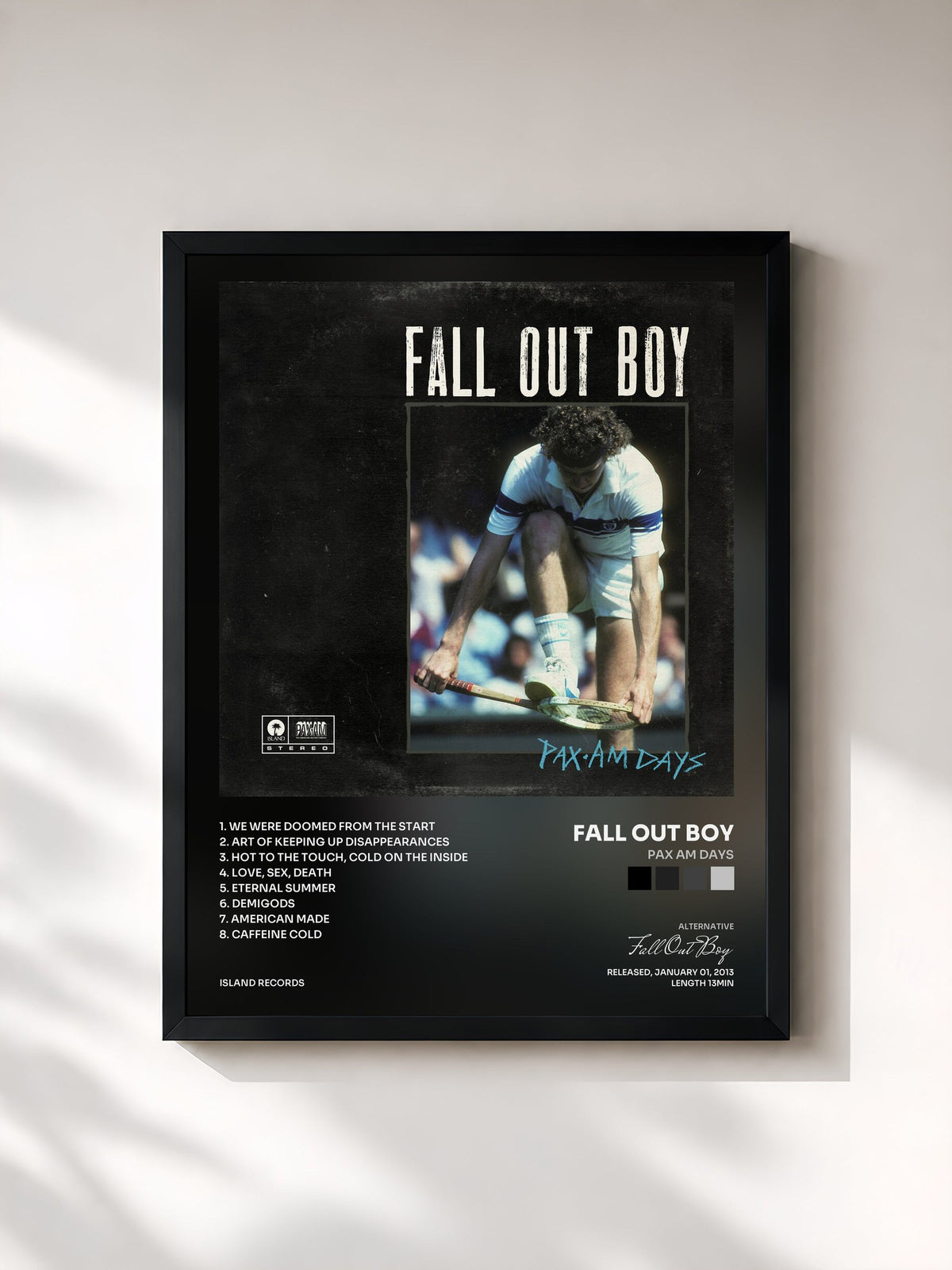 #noir PAX AM Days by Fall Out Boy as a framed art print, black frame, printed and framed in France