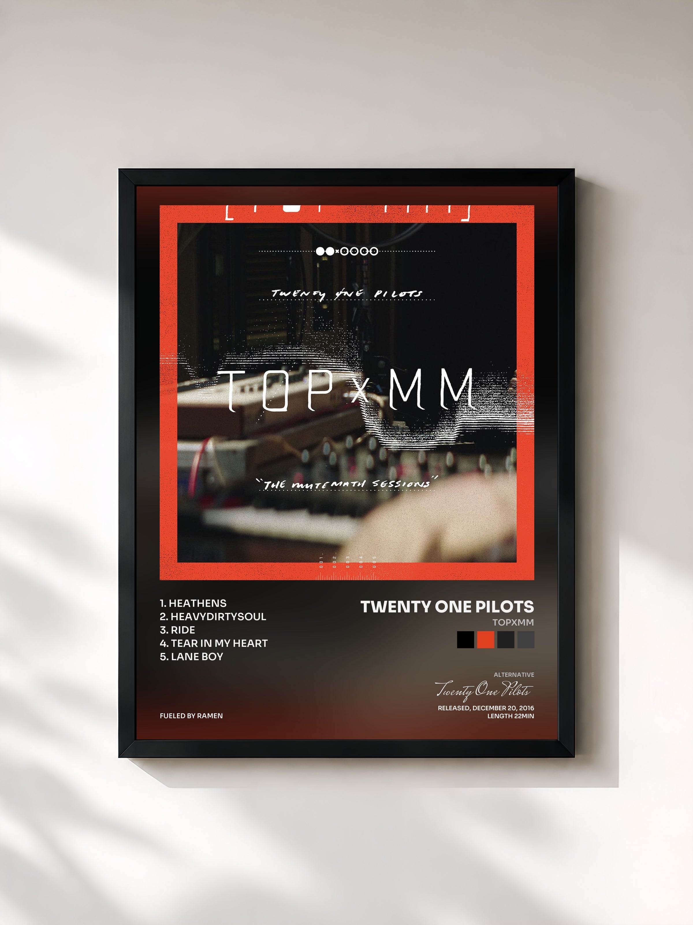 #noir TOPxMM by Twenty One Pilots as a framed art print, black frame, printed and framed in France