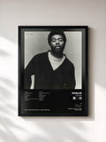#noir Tableau de l'album Sincere de Khalid, cadre noir, imprimé et encadré en France