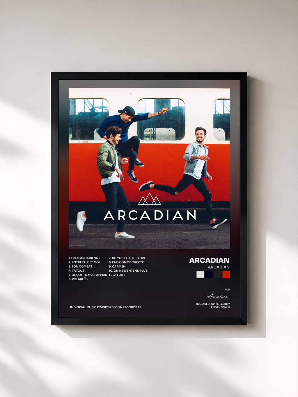 #noir Tableau de l'album Arcadian de Arcadian, cadre noir, imprimé et encadré en France