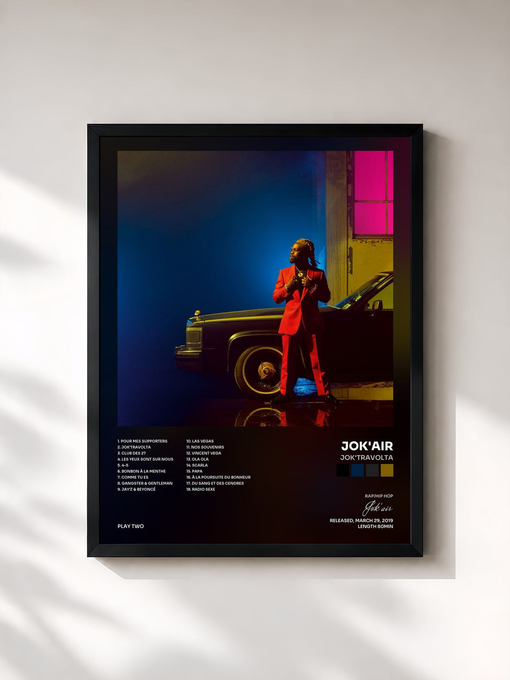 #noir Tableau de l'album Jok'travolta de Jok'air, cadre noir, imprimé et encadré en France