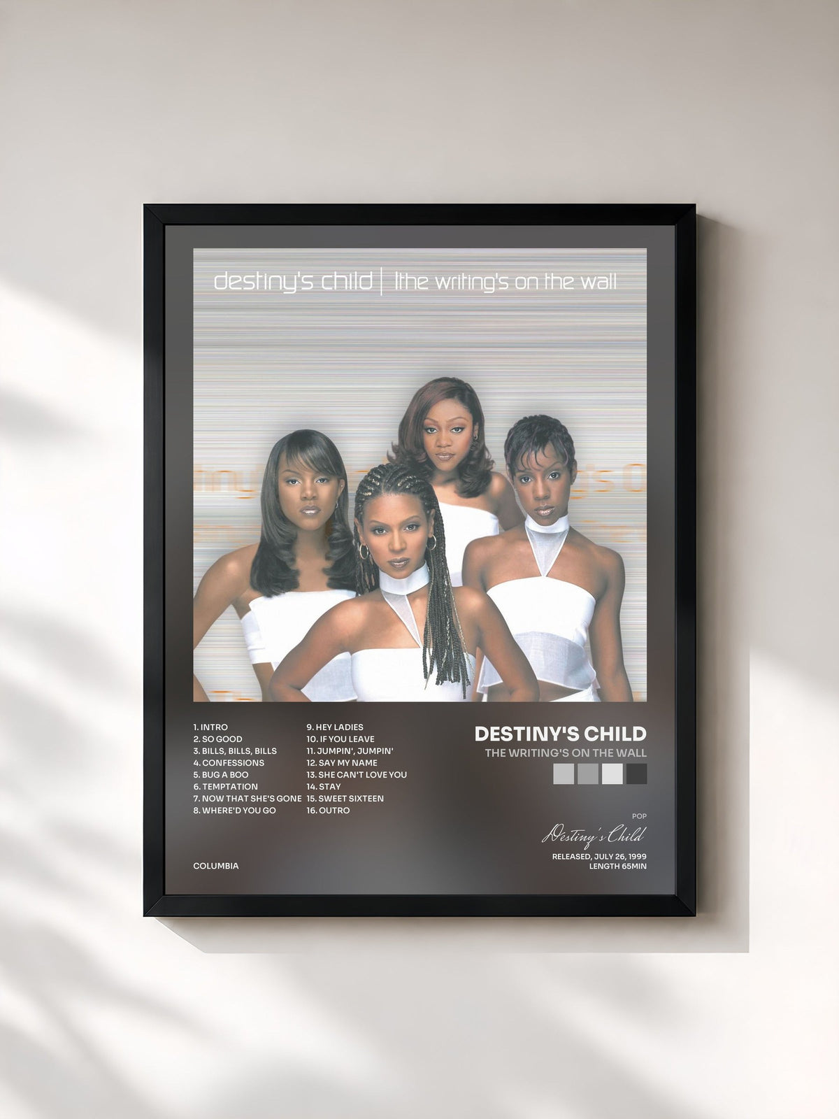 #noir The Writing's On The Wall di Destiny's Child in stampa incorniciata, cornice nera, stampata e incorniciata in Francia