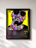 #noir Rizer de DJ Erise en lámina enmarcada, marco negro, impresa y enmarcada en Francia
