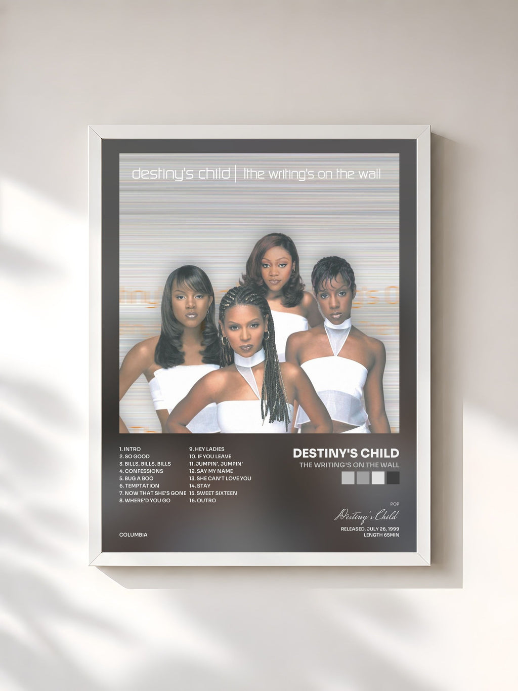 #blanc The Writing's On The Wall von Destiny's Child als gerahmter Kunstdruck, weißer Rahmen, gedruckt und gerahmt in Frankreich