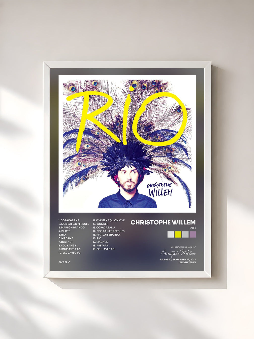 #blanc Rio von Christophe Willem als gerahmter Kunstdruck, weißer Rahmen, gedruckt und gerahmt in Frankreich