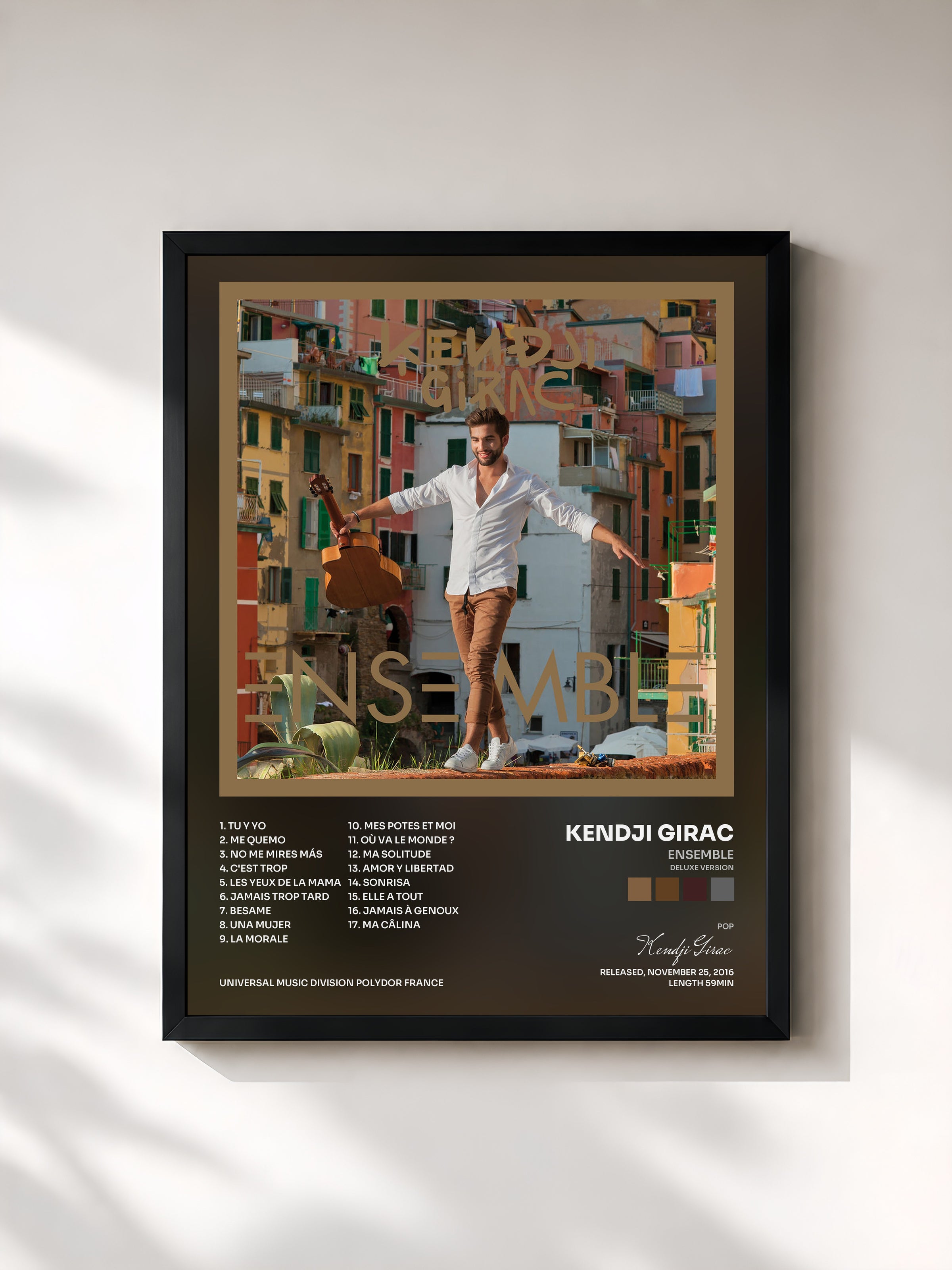 #noir Ensemble (Deluxe Version) de Kendji Girac en lámina enmarcada, marco negro, impresa y enmarcada en Francia