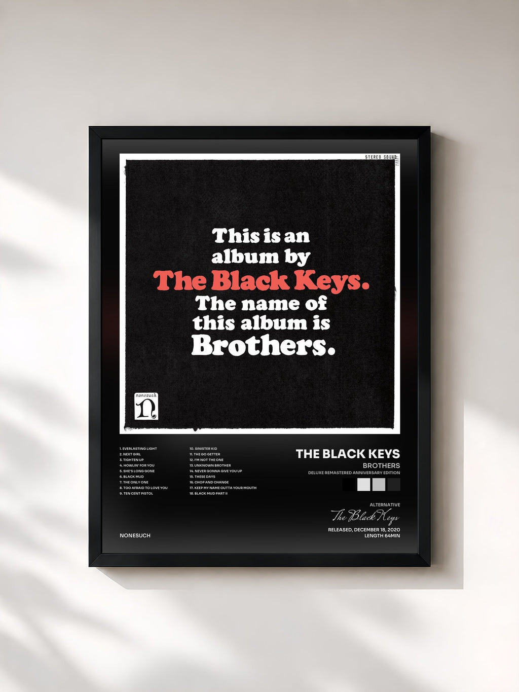 #noir Brothers (Deluxe Remastered Anniversary Edition) von The Black Keys als gerahmter Kunstdruck, schwarzer Rahmen, gedruckt und gerahmt in Frankreich