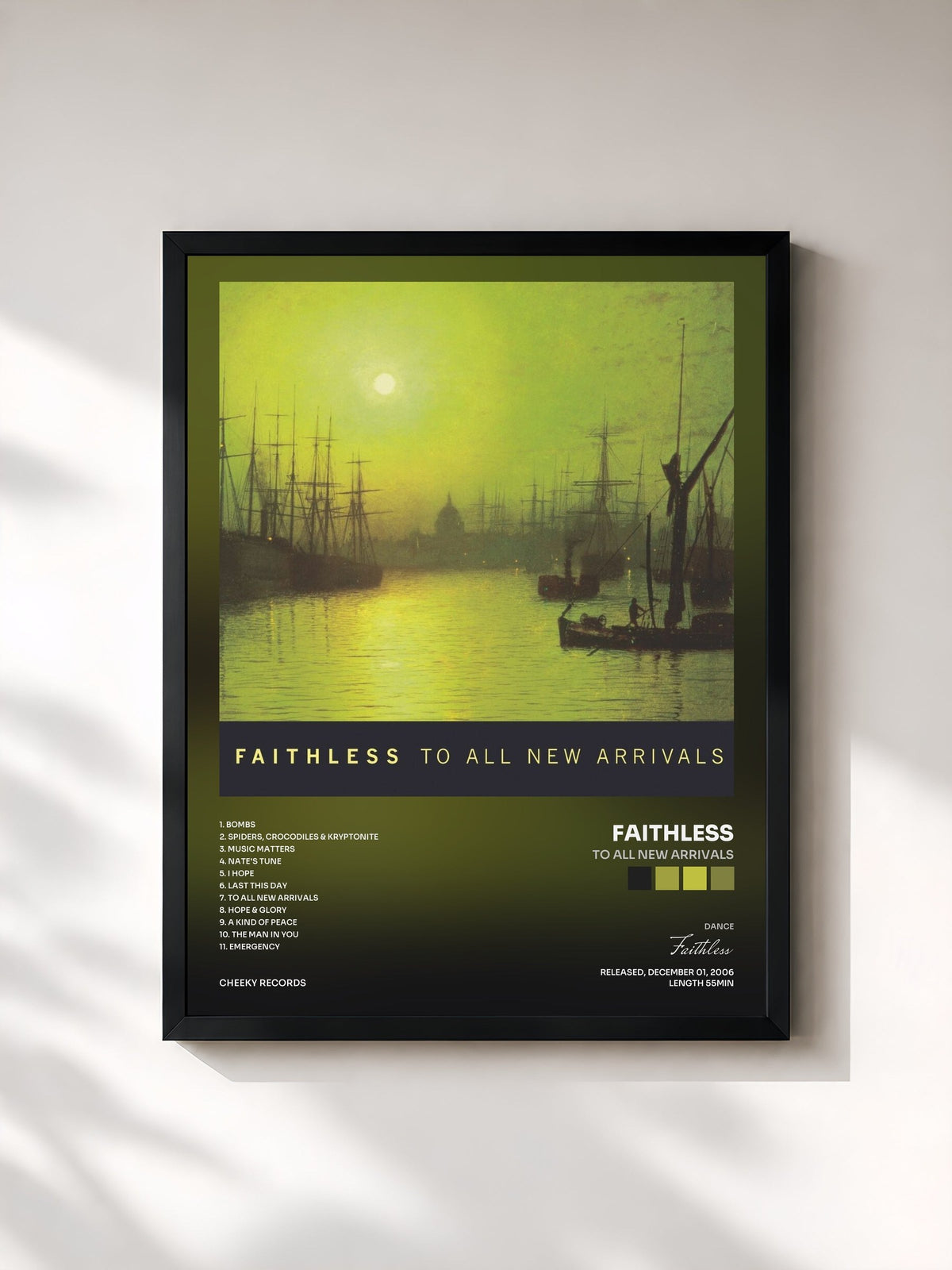 #noir To All New Arrivals de Faithless en lámina enmarcada, marco negro, impresa y enmarcada en Francia