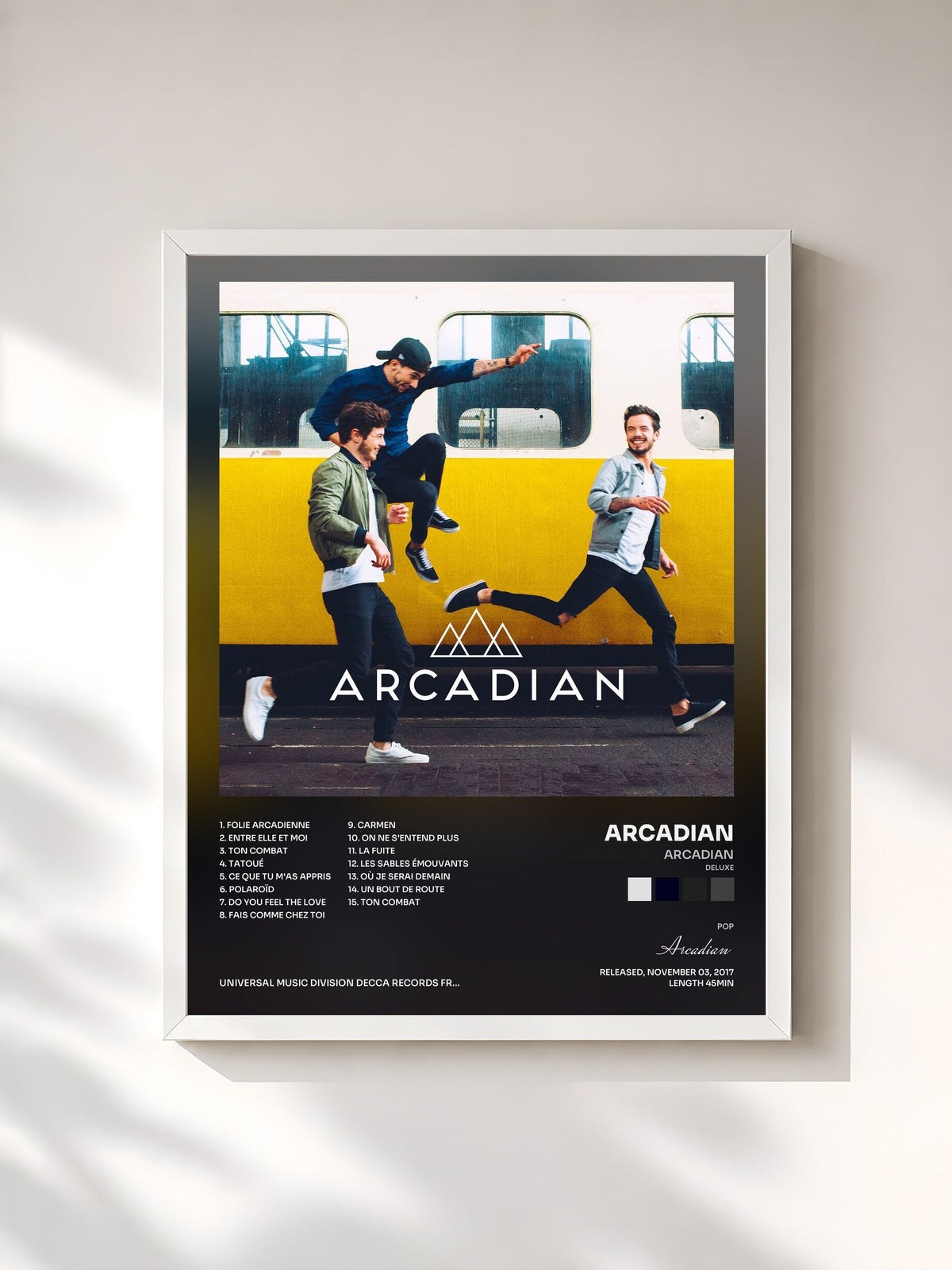 #blanc Tableau de l'album Arcadian (Deluxe) de Arcadian, cadre blanc, imprimé et encadré en France