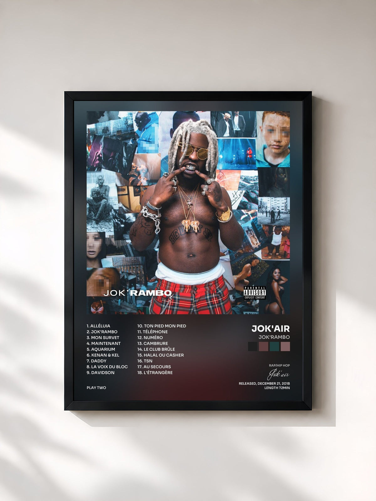 #noir Tableau de l'album Jok'Rambo de Jok'air, cadre noir, imprimé et encadré en France