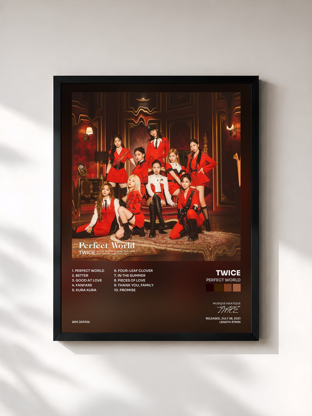 #noir Perfect World di TWICE in stampa incorniciata, cornice nera, stampata e incorniciata in Francia