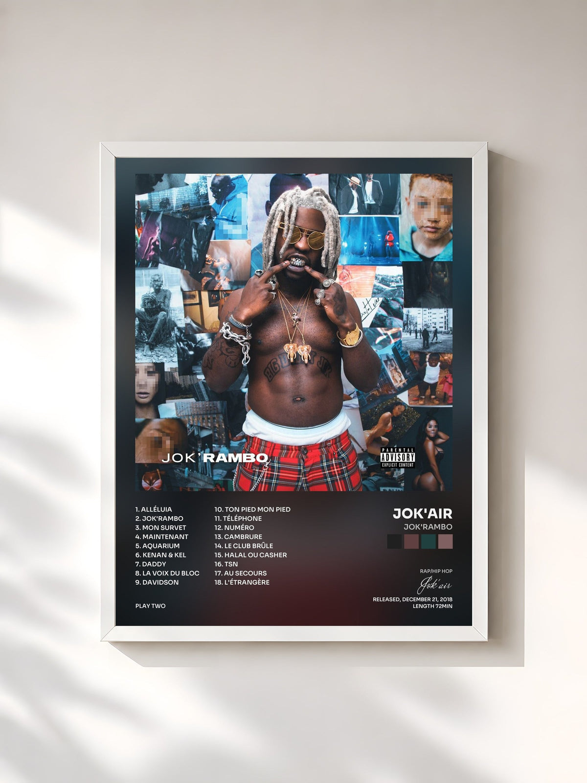 #blanc Tableau de l'album Jok'Rambo de Jok'air, cadre blanc, imprimé et encadré en France