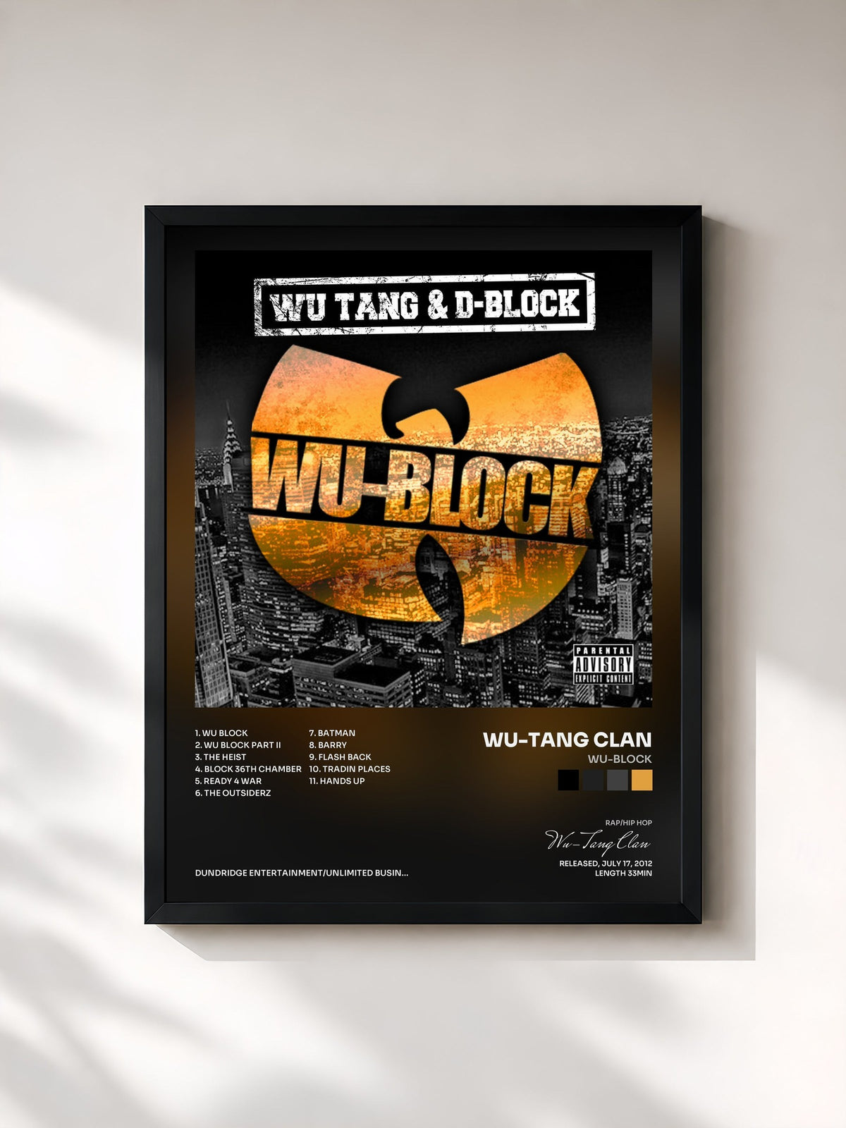 #noir Wu-Block by Wu-Tang Clan as a framed art print, black frame, printed and framed in France
