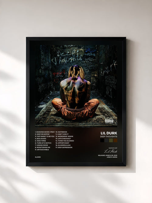 Lil Durk · Deep Thoughts — Affiche encadrée