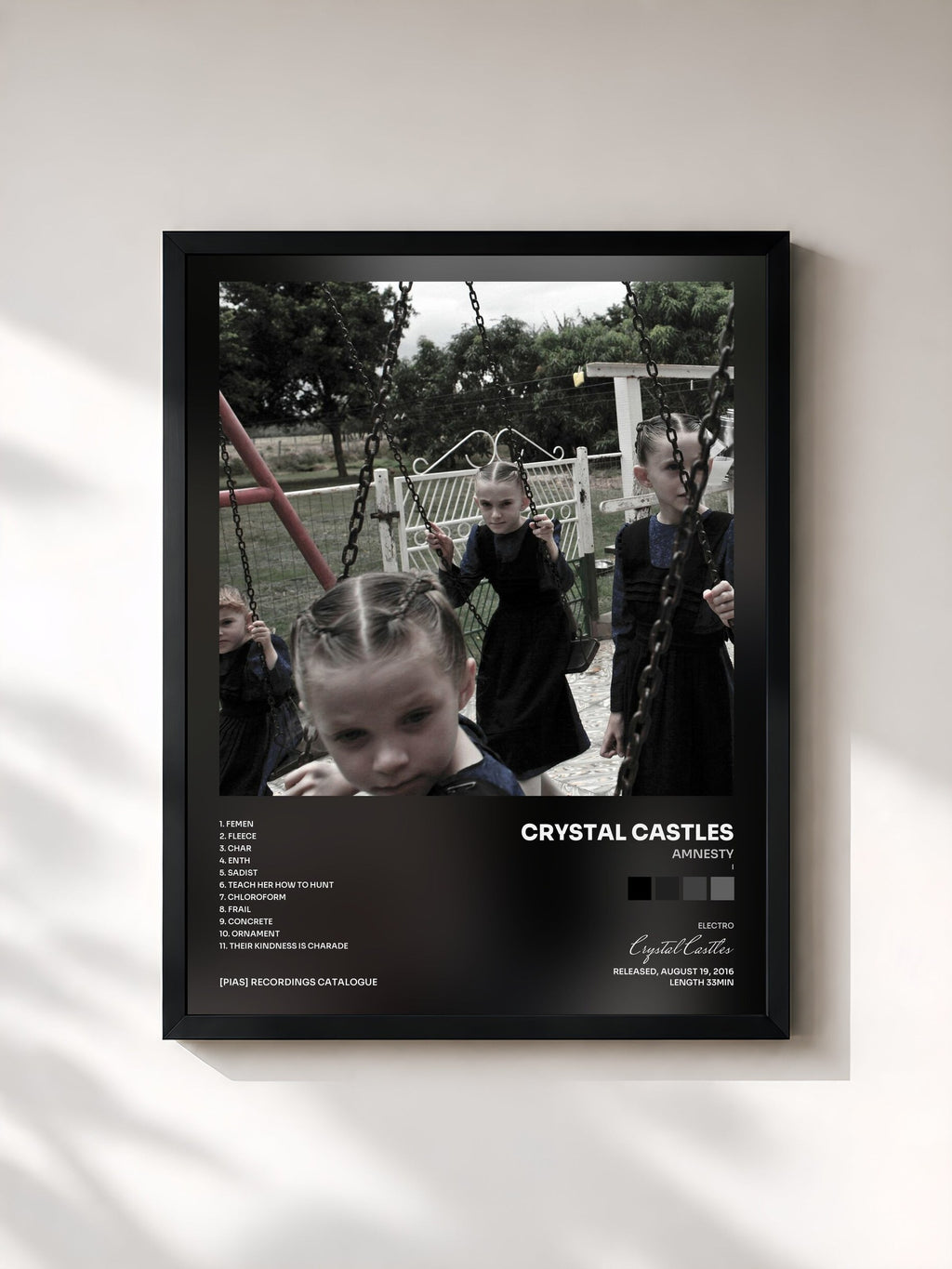 #noir Amnesty (I) von Crystal Castles als gerahmter Kunstdruck, schwarzer Rahmen, gedruckt und gerahmt in Frankreich