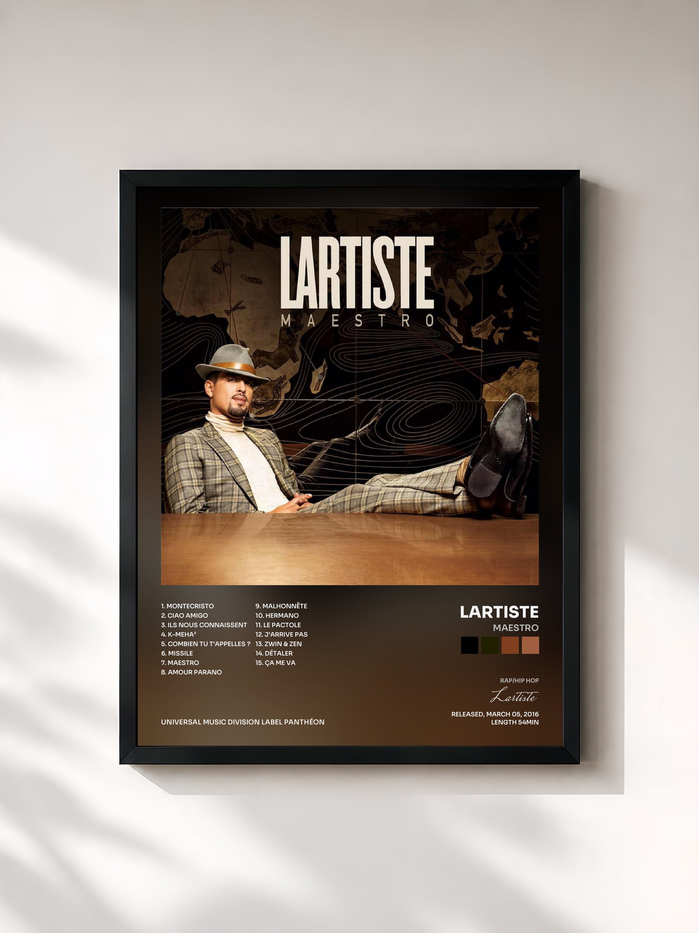 #noir Maestro di Lartiste in stampa incorniciata, cornice nera, stampata e incorniciata in Francia