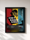 #noir Tableau de l'album Chet Baker Sings de Chet Baker, cadre noir, imprimé et encadré en France