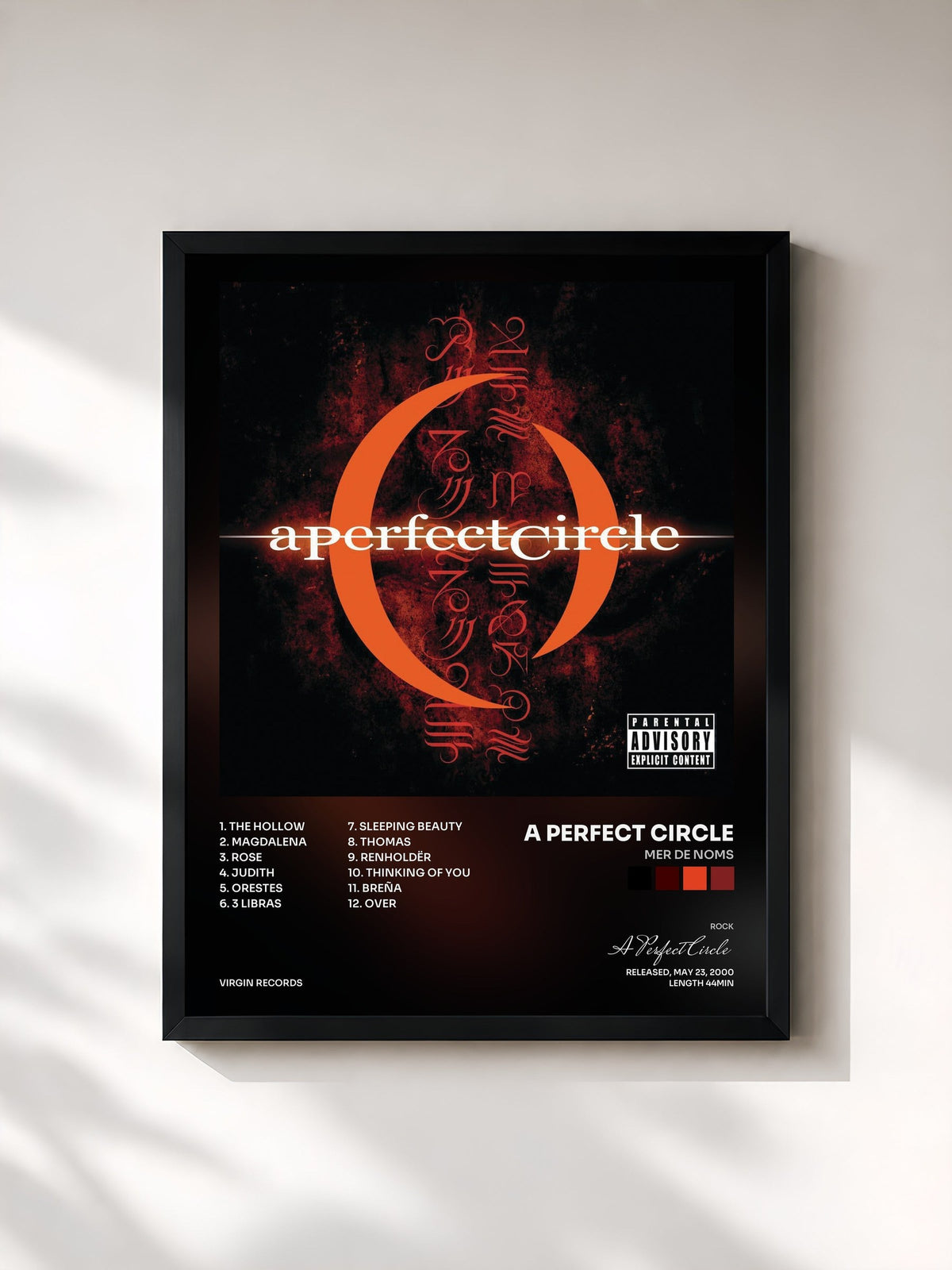 #noir Mer De Noms by A Perfect Circle as a framed art print, black frame, printed and framed in France