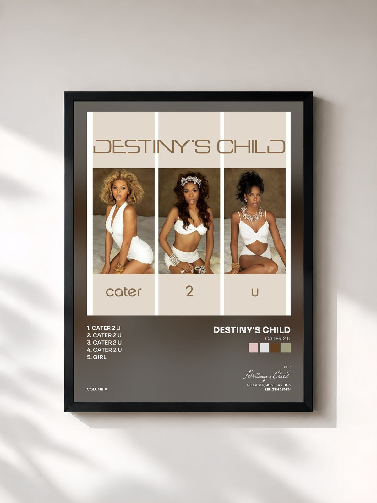 #noir Cater 2 U di Destiny's Child in stampa incorniciata, cornice nera, stampata e incorniciata in Francia