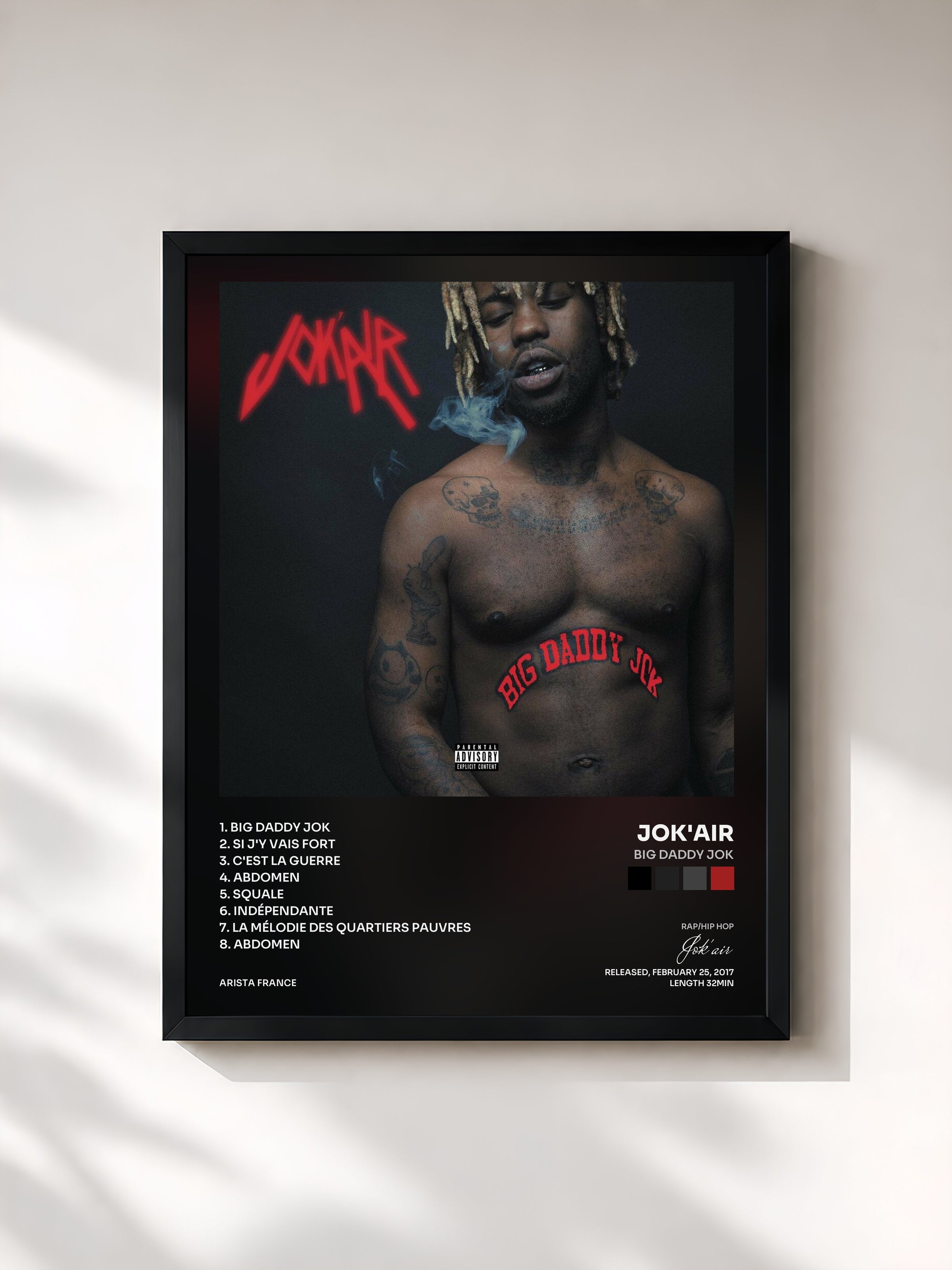 #noir Big Daddy Jok by Jok'air as a framed art print, black frame, printed and framed in France