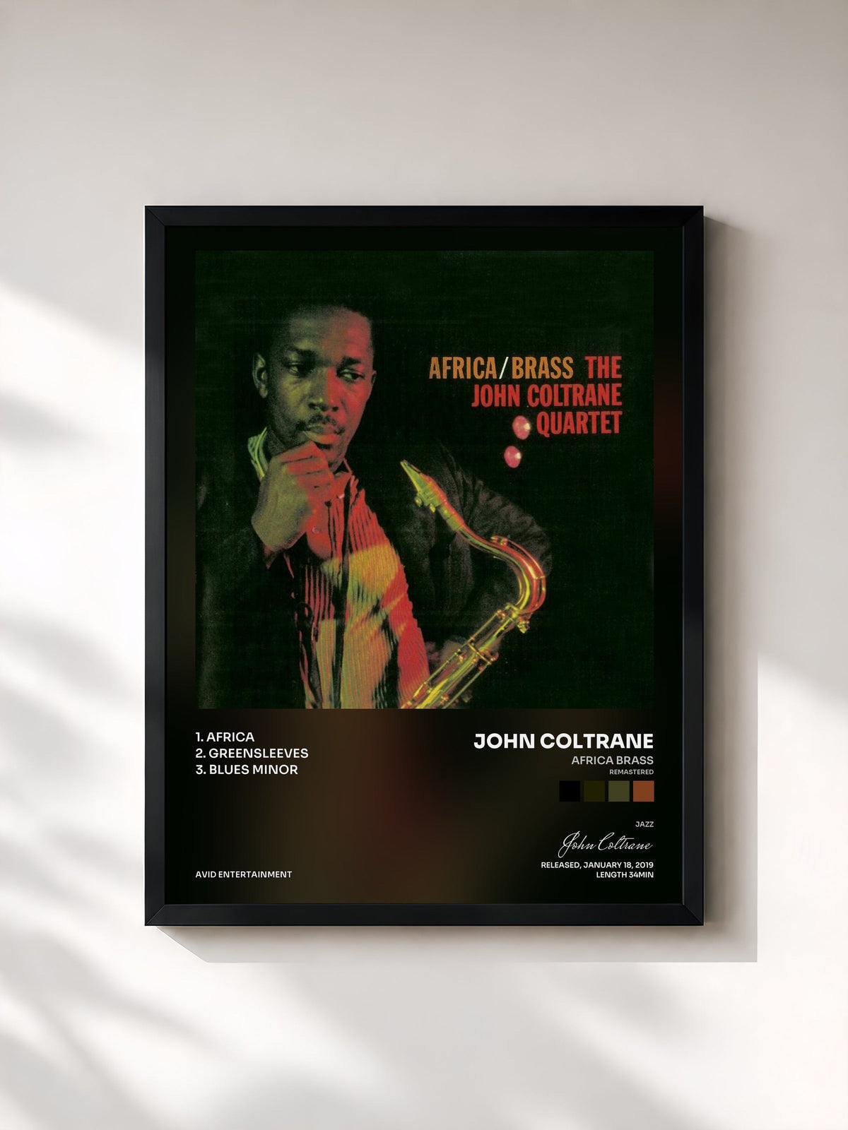 #noir Tableau de l'album Africa Brass (Remastered) de John Coltrane, cadre noir, imprimé et encadré en France