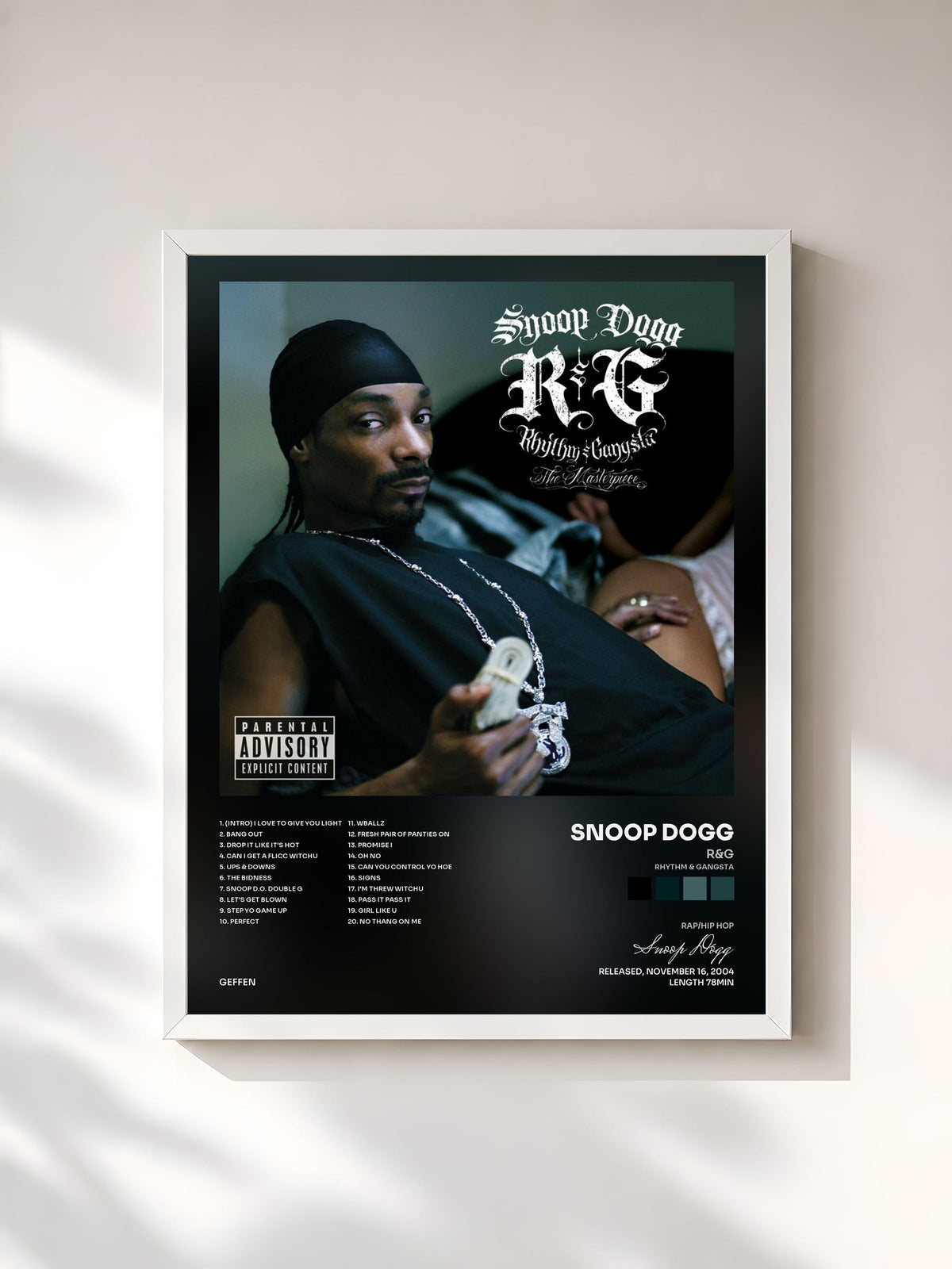 #blanc R&G (Rhythm & Gangsta): The Masterpiece di Snoop Dogg in stampa incorniciata, cornice bianca, stampata e incorniciata in Francia