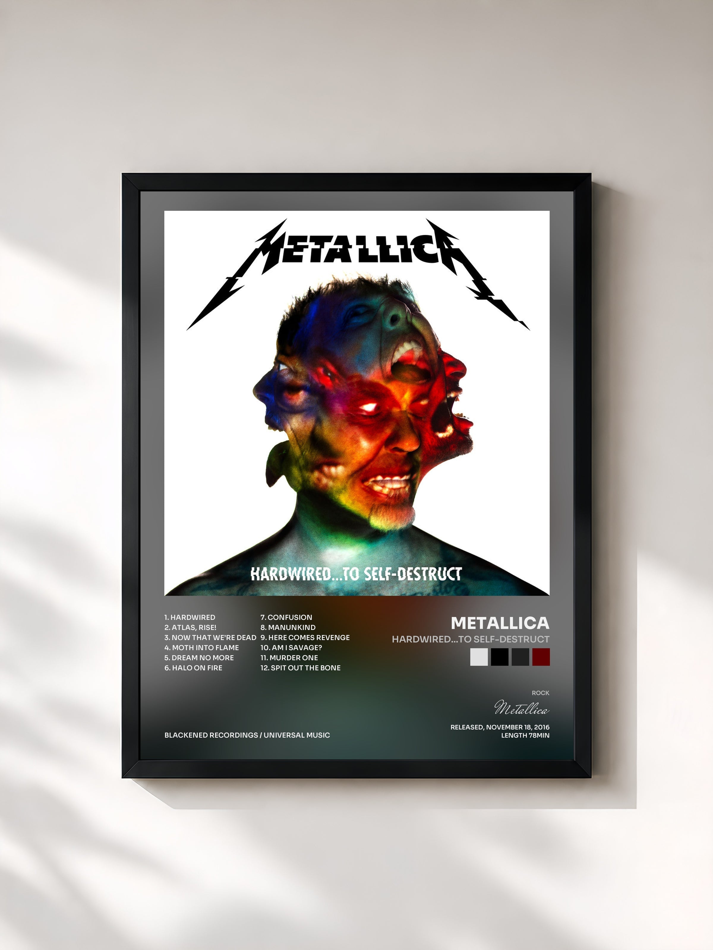 #noir Hardwired…To Self-Destruct by Metallica as a framed art print, black frame, printed and framed in France