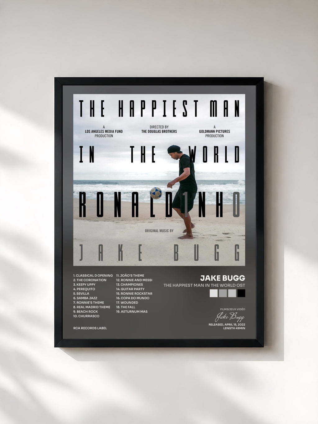 #noir The Happiest Man in the World OST von Jake Bugg als gerahmter Kunstdruck, schwarzer Rahmen, gedruckt und gerahmt in Frankreich