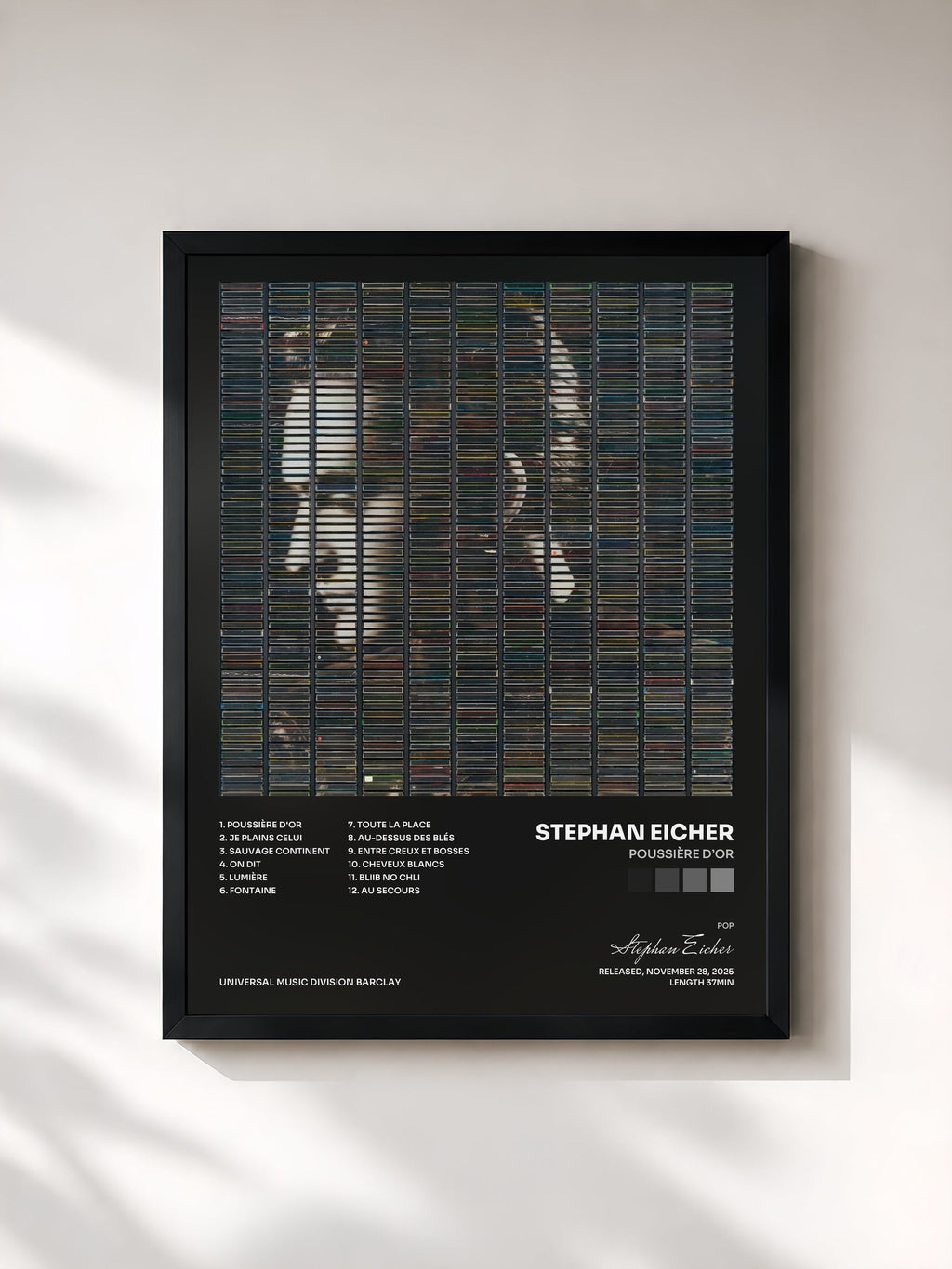 #noir Poussière D’Or by Stephan Eicher as a framed art print, black frame, printed and framed in France