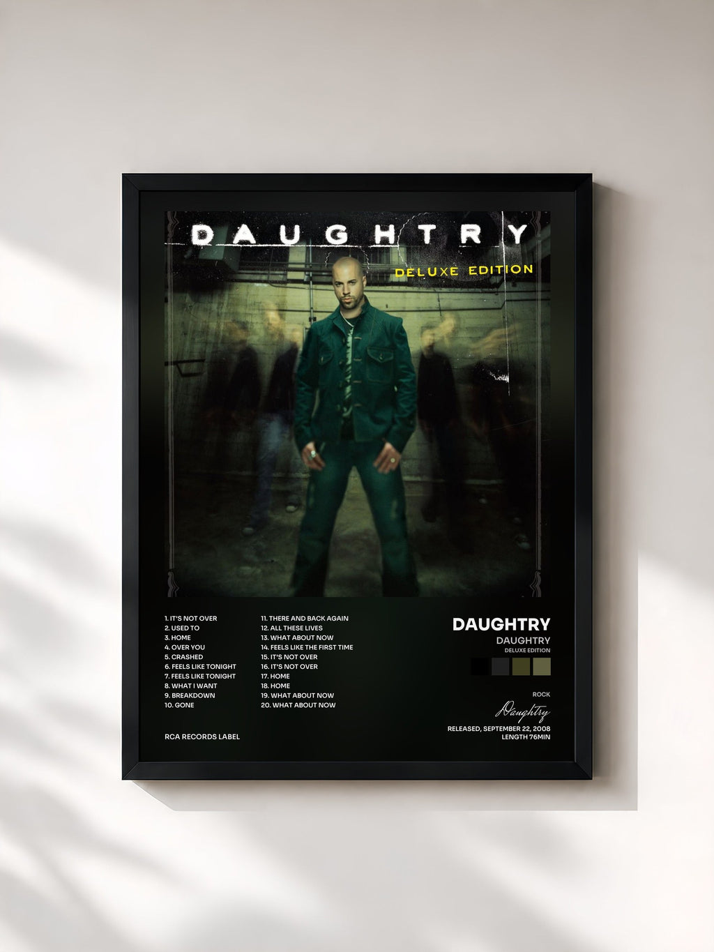 #noir Tableau de l'album Daughtry (Deluxe Edition) de Daughtry, cadre noir, imprimé et encadré en France