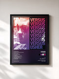 #noir Versus de USHER en lámina enmarcada, marco negro, impresa y enmarcada en Francia