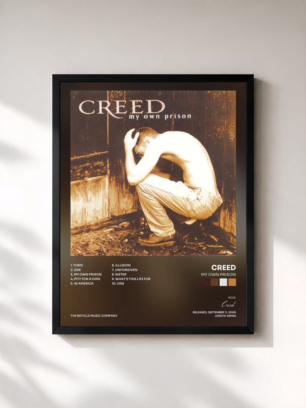 #noir My Own Prison di Creed in stampa incorniciata, cornice nera, stampata e incorniciata in Francia
