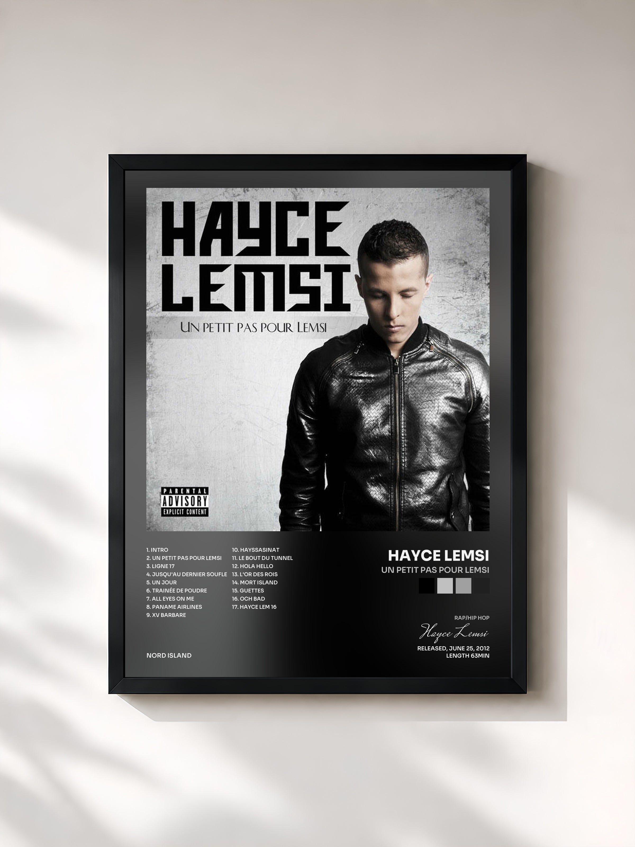 #noir Tableau de l'album Un petit pas pour Lemsi de Hayce Lemsi, cadre noir, imprimé et encadré en France