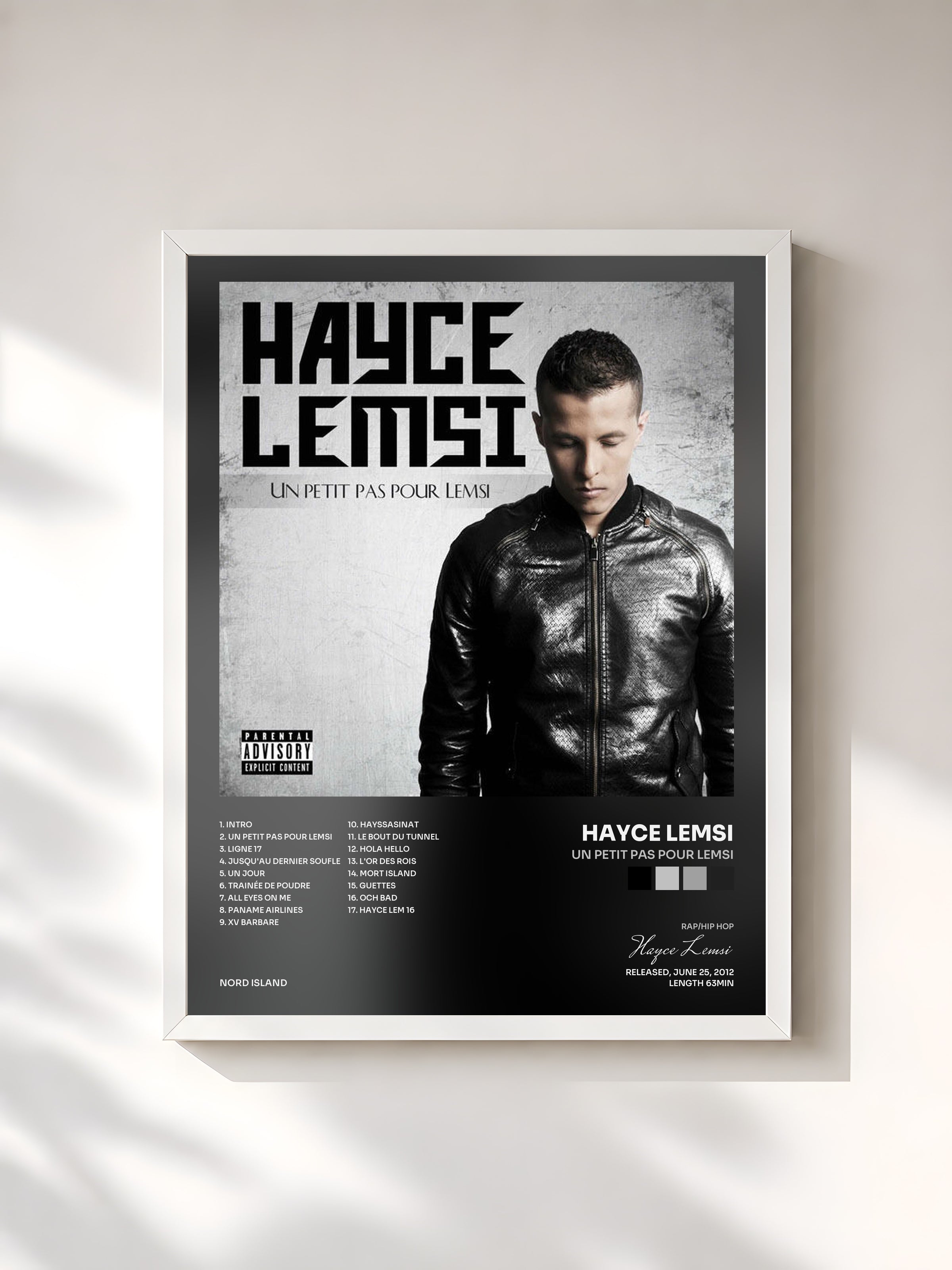 #blanc Tableau de l'album Un petit pas pour Lemsi de Hayce Lemsi, cadre blanc, imprimé et encadré en France