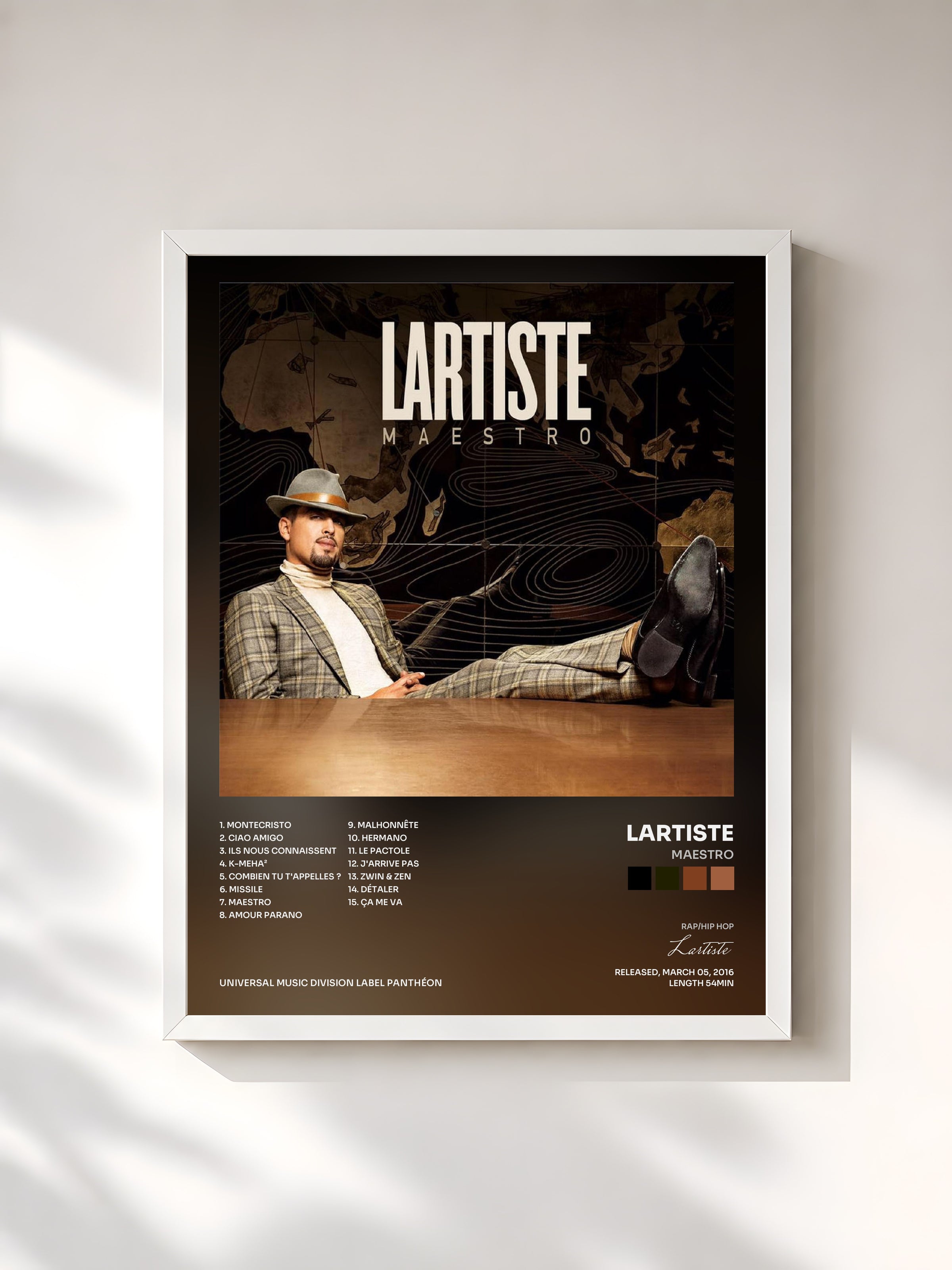 #blanc Maestro di Lartiste in stampa incorniciata, cornice bianca, stampata e incorniciata in Francia
